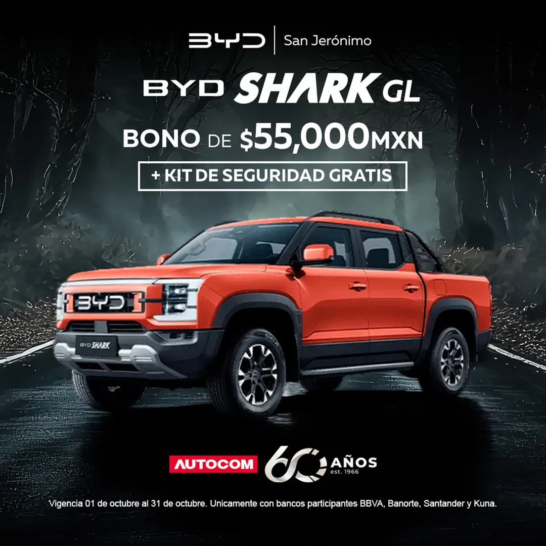 BYD Shark GL en BYD San Jerónimo: bono de $55,000 MXN más kit de seguridad gratis