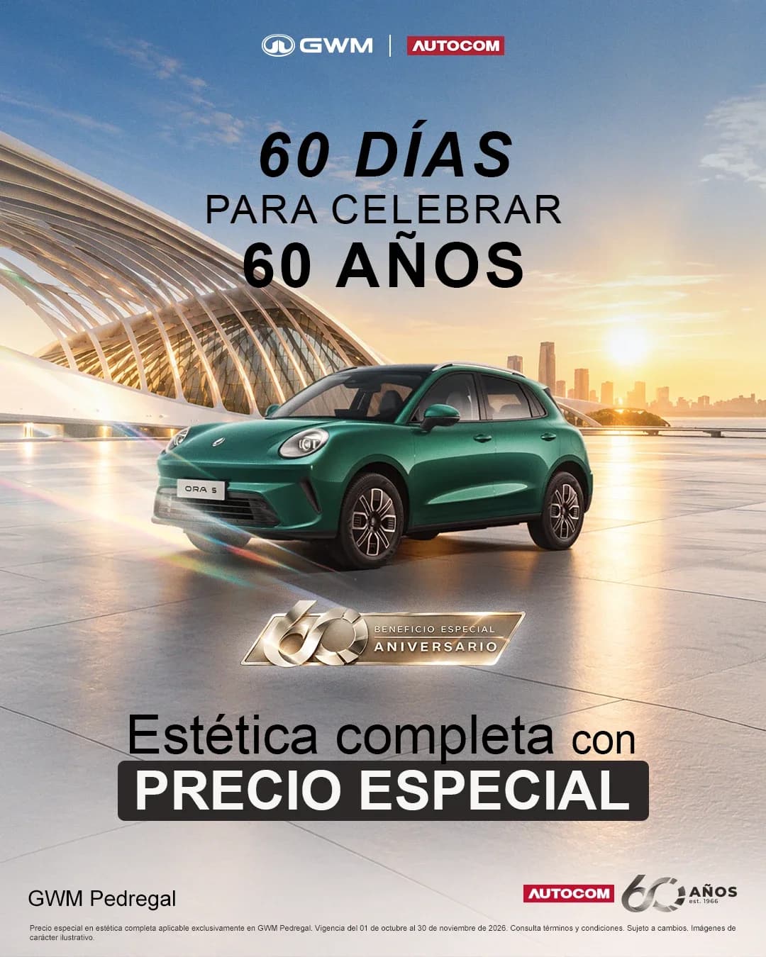 GWM Pedregal: estética completa con precio especial, beneficio especial de aniversario, con una Ora 5 verde